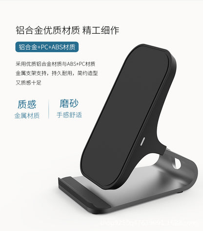 Aluminum Alloy 15W Qi Fast Charging Wireless Charger & Phone Holder