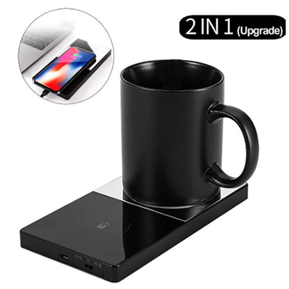 2-in-1 Heating Mug Cup Warmer & Wireless Charger