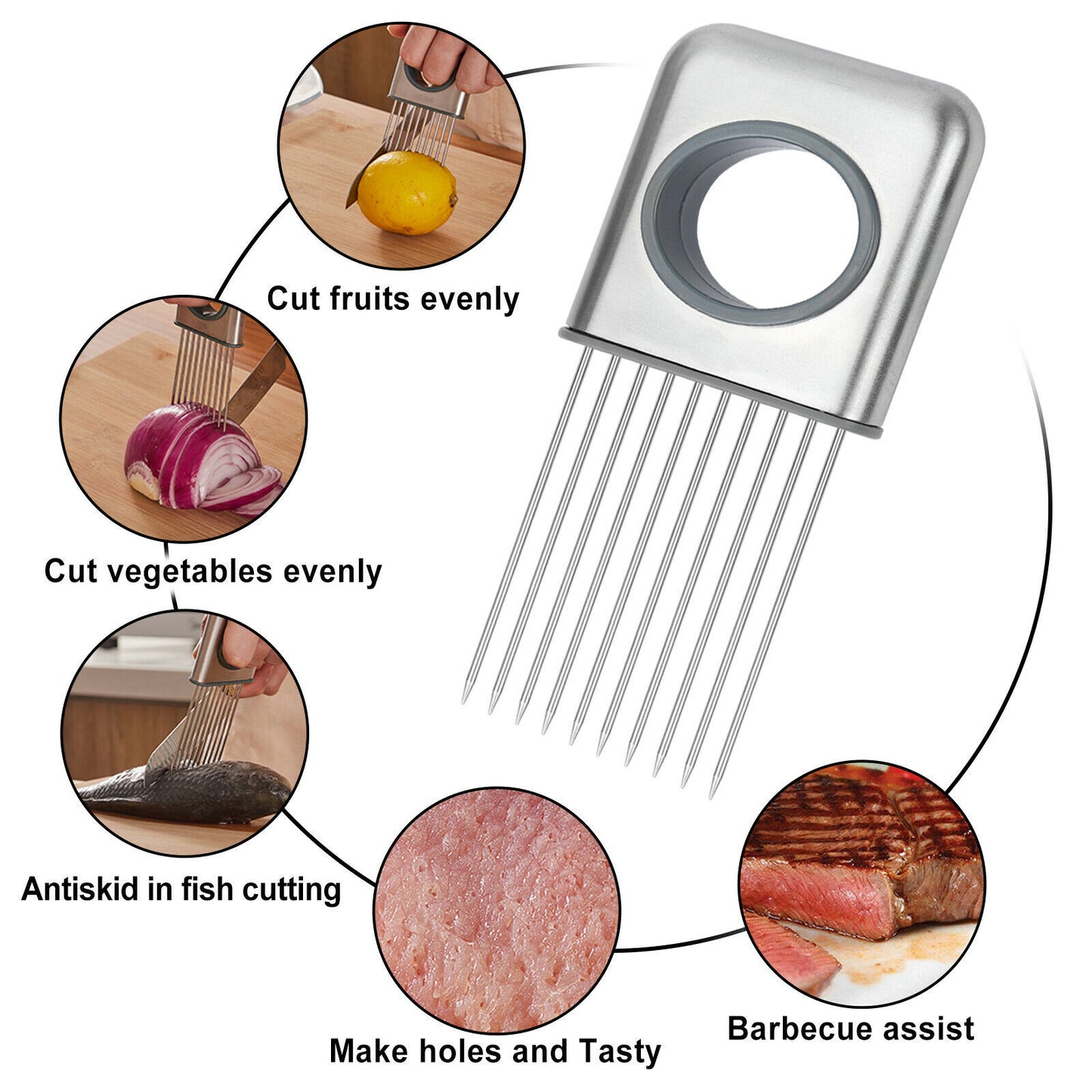 Stainless Steel Onion Holder & Tomato Cutter