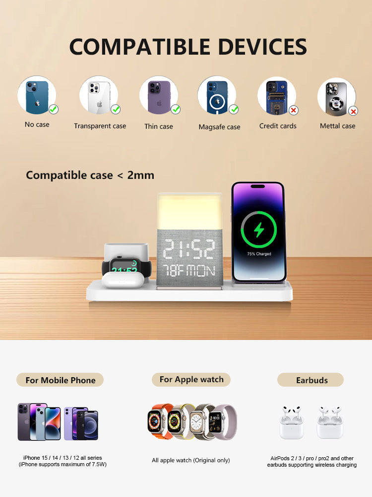 6-in-1 Wireless Charging Set with Touch Night Light