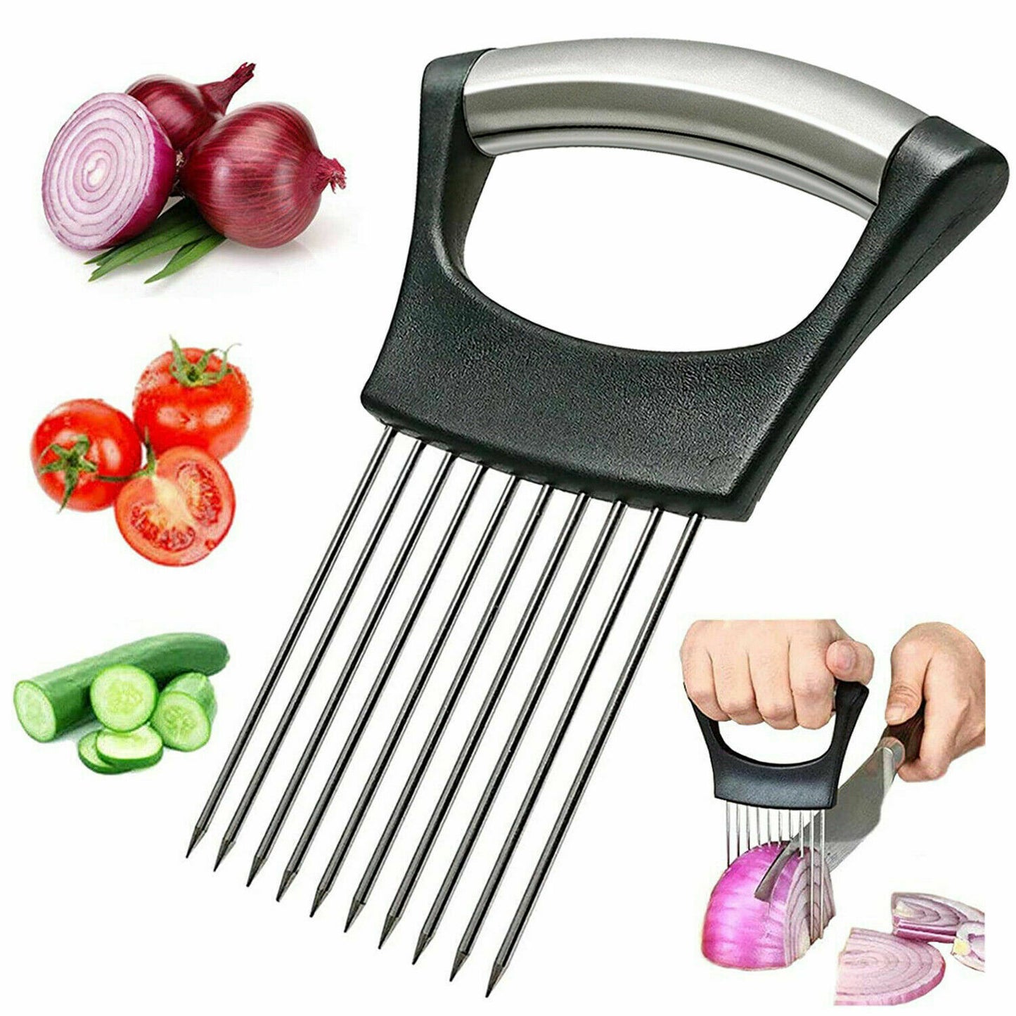 Stainless Steel Onion Holder & Tomato Cutter